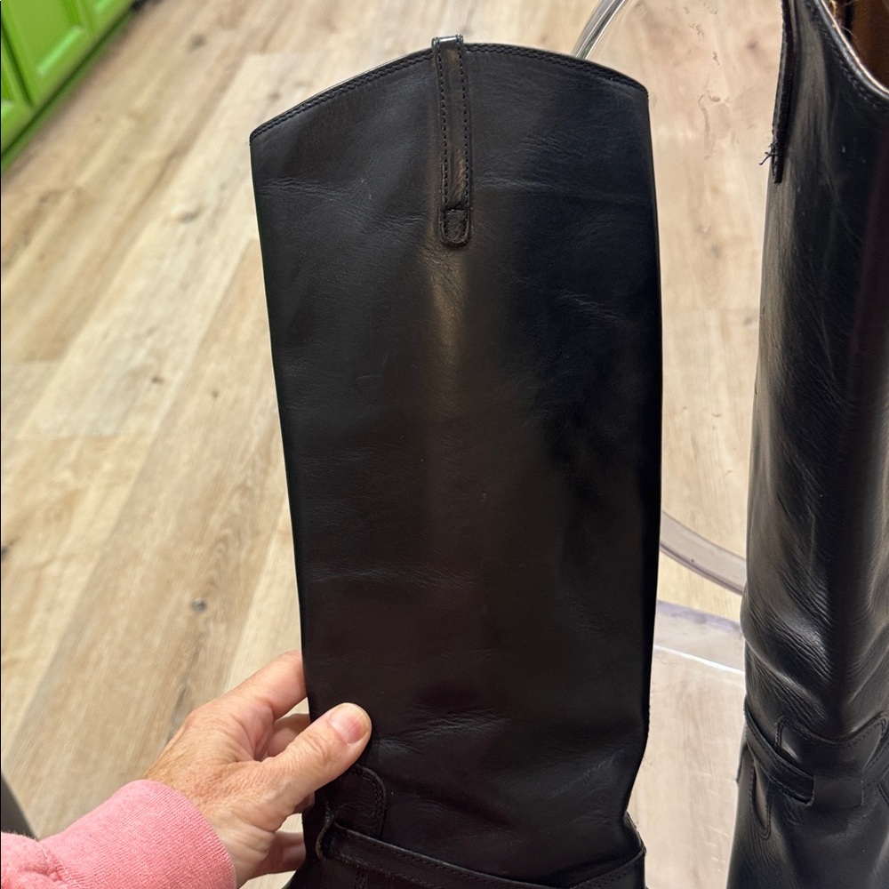 Frye Black Over the Knee Leather Boots - Picture 3 of 9